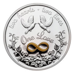Sidabrinė moneta 2021 Dvi širdys - Du gyvenimai - Viena meilė 1 oz. kaina ir informacija | Investicinis auksas, sidabras | pigu.lt