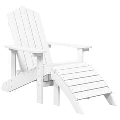 Sodo Adirondack kėdė su pakoja, balta, HDPE цена и информация | Садовые стулья, кресла, пуфы | pigu.lt