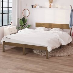 vidaXL Lovos rėmas, medaus rudas, 160x200cm, pušies medienos masyvas цена и информация | Кровати | pigu.lt