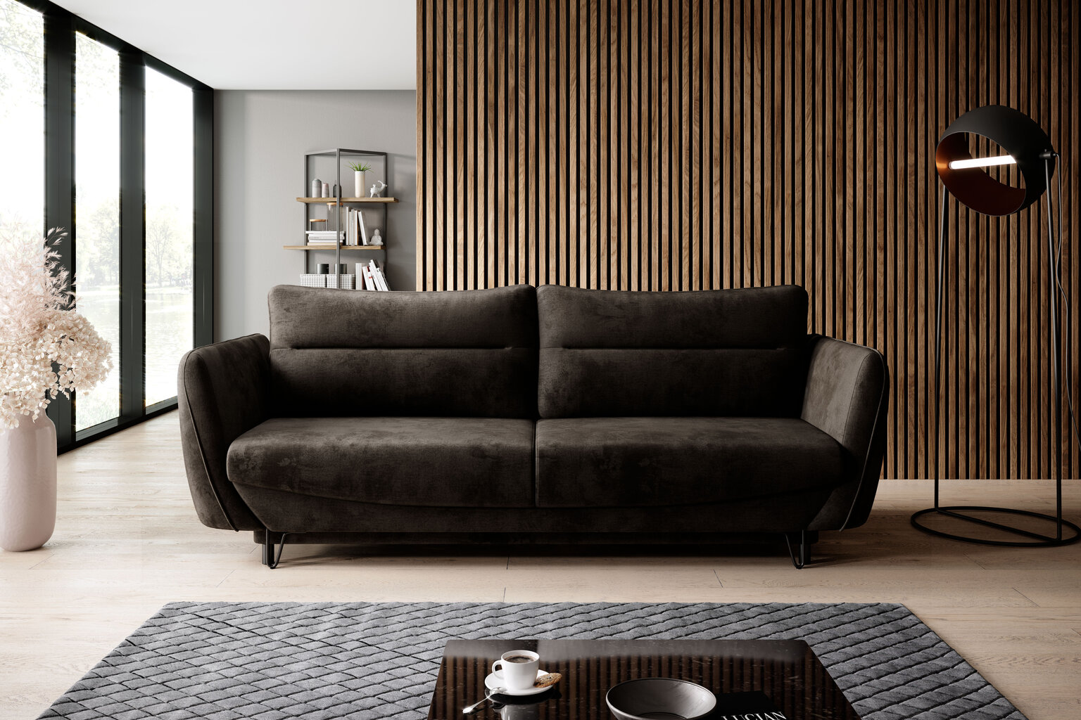 Sofa NORE Silva, tamsiai ruda kaina ir informacija | Sofos | pigu.lt