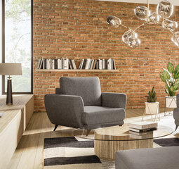 Fotelis NORE Megis, pilkas/smėlio spalvos kaina ir informacija | Svetainės foteliai | pigu.lt