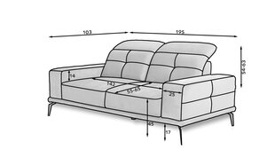 Sofa NORE Torrense, ruda kaina ir informacija | Sofos | pigu.lt