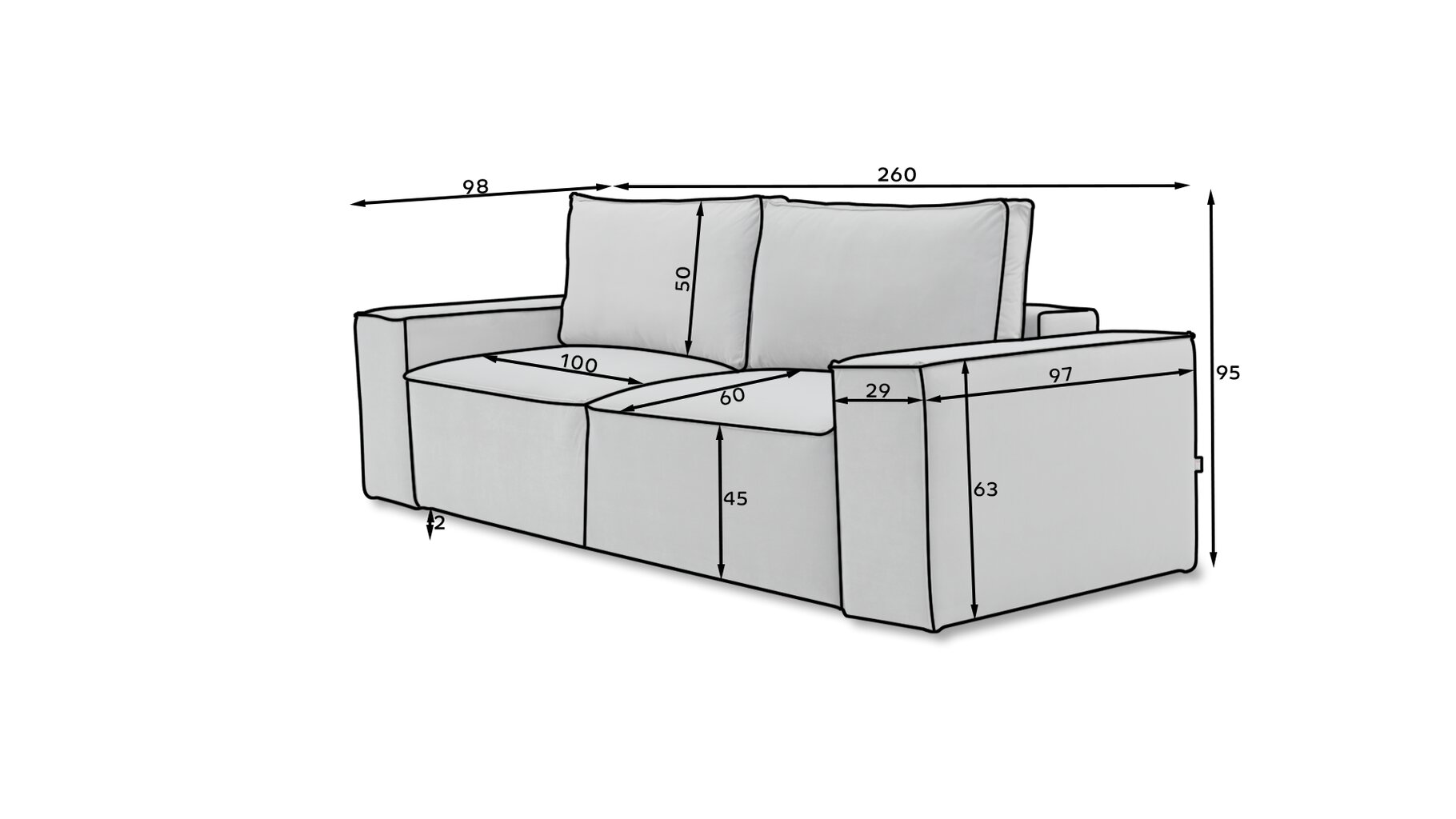 Sofa NORE Silla, pilka цена и информация | Sofos | pigu.lt