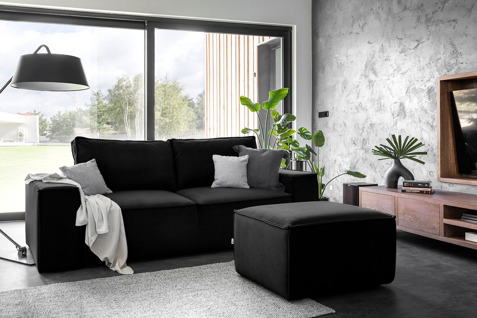 Sofa NORE Silla, juoda цена и информация | Sofos | pigu.lt