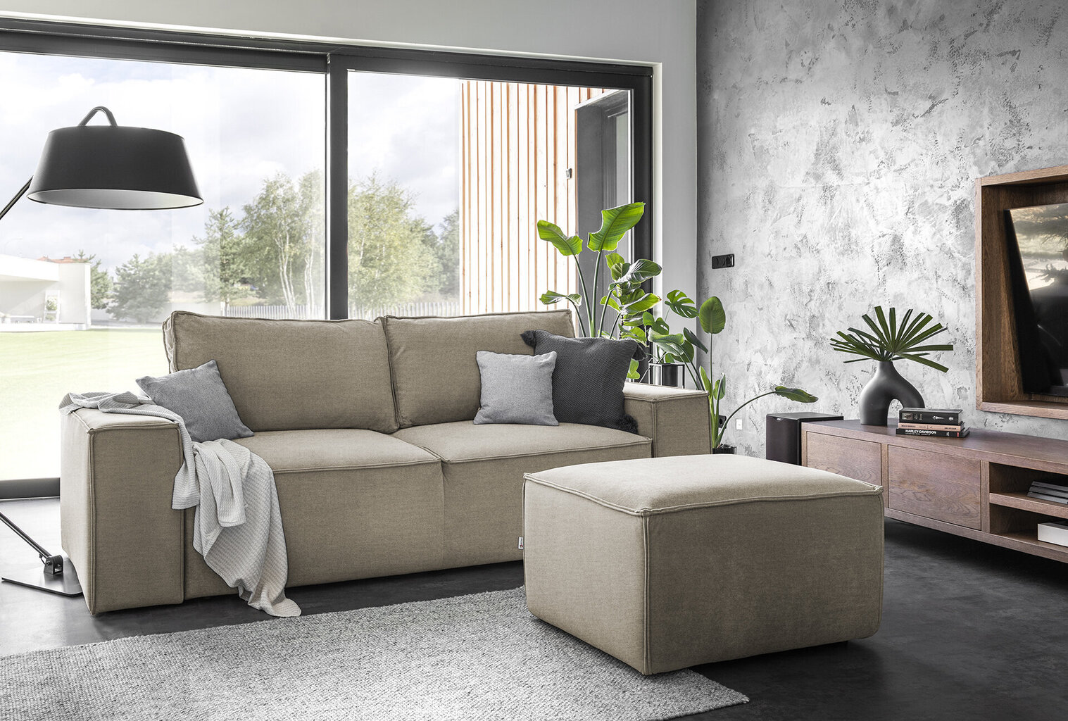 Sofa NORE Silla, šviesios smėlio spalvos kaina ir informacija | Sofos | pigu.lt