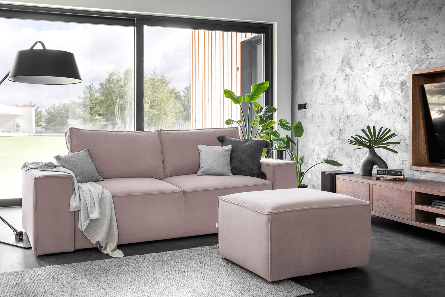 Sofa NORE Silla, šviesiai rožinė цена и информация | Sofos | pigu.lt