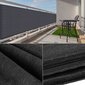 Balkono uždanga HDPE su virve, 100x600 cm, tamsiai pilka цена и информация | Skėčiai, markizės, stovai | pigu.lt