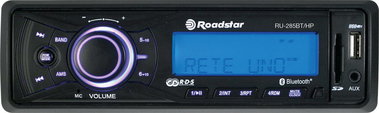 Roadstar RU-285BT automobilinis medijos imtuvas Black 210 W Bluetooth kaina ir informacija | Automagnetolos, multimedija | pigu.lt