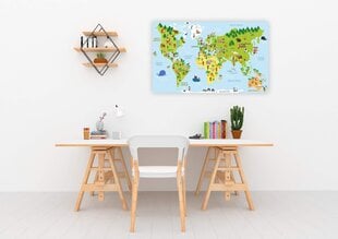Kamštinis paveikslas - Žemėlapis vaiko kambariui [Kamštinis žemėlapis], 200x100cm kaina ir informacija | Reprodukcijos, paveikslai | pigu.lt