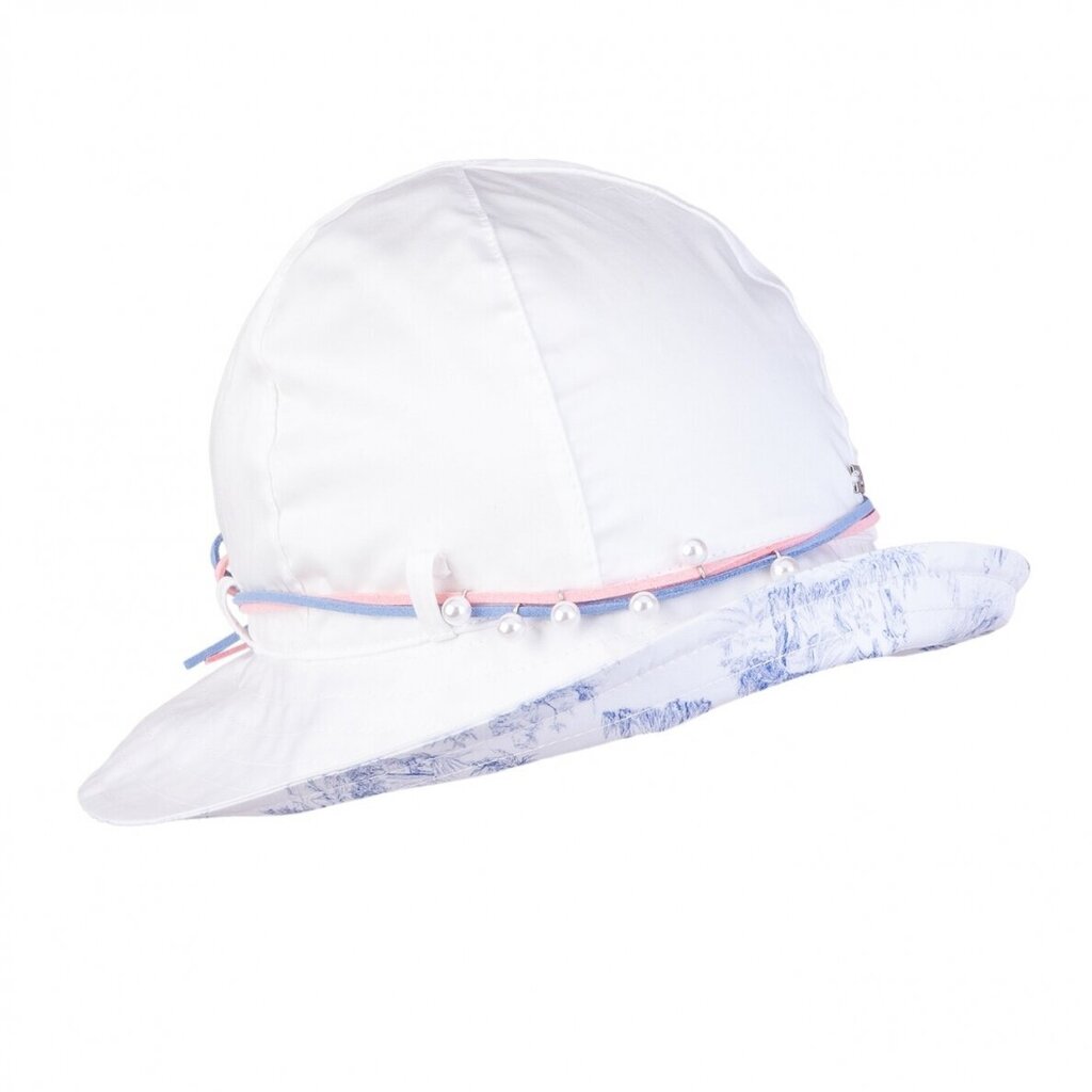 TuTu medvilninė kepurė panama, balta kaina ir informacija | Kepurės, pirštinės, šalikai mergaitėms | pigu.lt