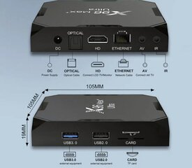 Телевизионная приставка X96 Max + Ultra - Android 11- 4/64GB-Amlogic S905X4 цена и информация | ТВ-приемники, тюнеры | pigu.lt