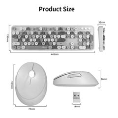 Полноразмерная 2.4G беспроводная клавиатура MOFII Sweet и оптическая мышь оранжевого цвета с дизайнерскими многоцветными кнопками цена и информация | Клавиатуры | pigu.lt