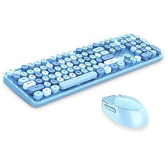 Полноразмерная 2.4G беспроводная клавиатура MOFII Sweet и оптическая мышь оранжевого цвета с дизайнерскими многоцветными кнопками цена и информация | Клавиатуры | pigu.lt