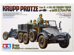 Surenkamas modelis Tamiya Krupp Protze 1 ton (6x4) Kfz.69 Towing Truck with 3.7cm Pak, 1/35, 35259 kaina ir informacija | Konstruktoriai ir kaladėlės | pigu.lt