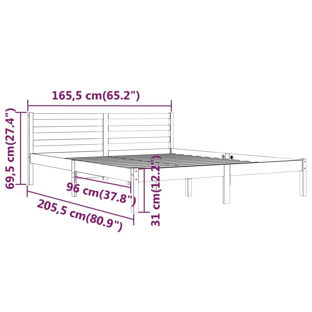 Lovos rėmas vidaXL 810444, 160x200 cm, juodas kaina ir informacija | Lovos | pigu.lt