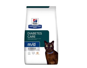 Hills Prescription Diet M/D Diabetes Feline With Chicken sergančioms diabetu ir nutukusiomis katėmis su vištiena, 3 kg kaina ir informacija | Sausas maistas katėms | pigu.lt