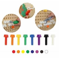 Цветные деревянные шурупы, 512 шт., для детей цена и информация | Игрушки для мальчиков | pigu.lt