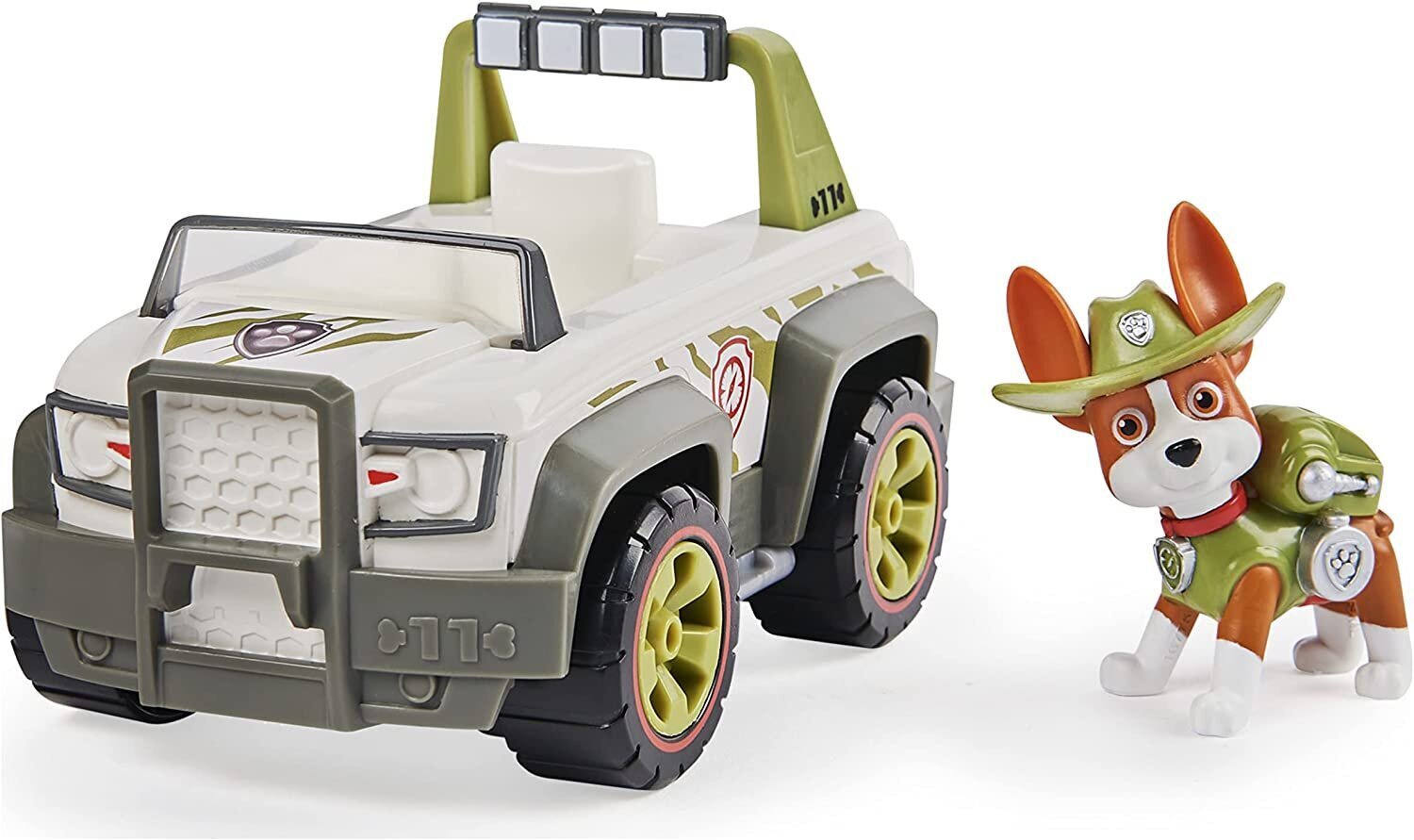 Paw Patrol TRACKER Jungle Cruiser - automobilis su Tracker kolekcine figūra цена и информация | Žaislai berniukams | pigu.lt