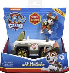 Paw Patrol Tracker Jungle Cruiser - автомобиль с коллекционной фигуркой Трекера цена и информация | Игрушки для мальчиков | pigu.lt