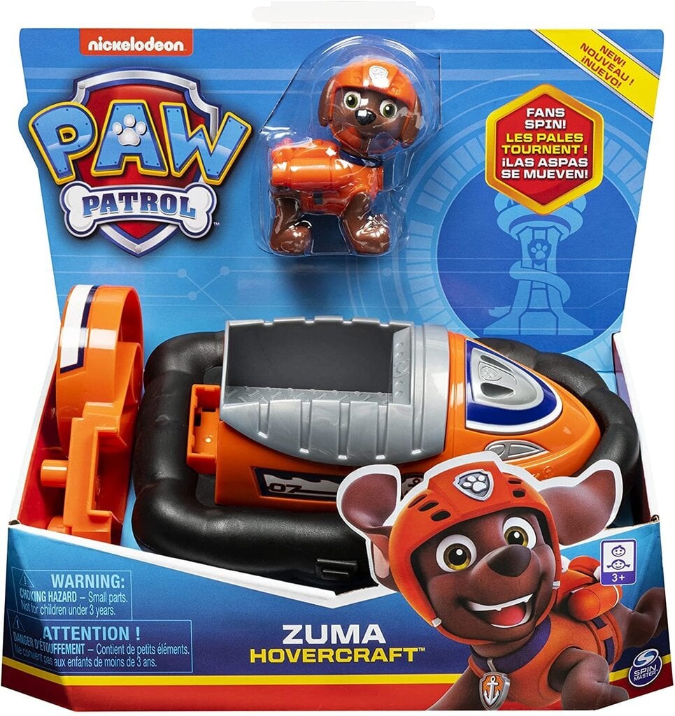 Paw Patrol ZUMA Hovercraft – automobilis su kolekcionuojama Zuma figūra цена и информация | Žaislai berniukams | pigu.lt