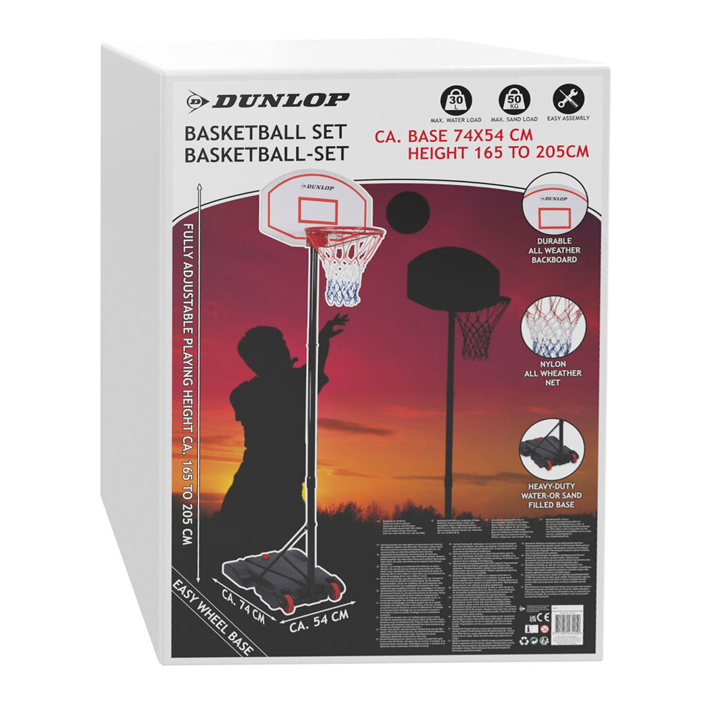 Krepšinio stovas Dunlop 165-205 cm kaina ir informacija | Krepšinio stovai | pigu.lt