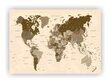 Kamštinis paveikslas - Pasaulio žemėlapis su smeigtukais. Rudas. [Kamštinis žemėlapis] 100x70cm kaina ir informacija | Reprodukcijos, paveikslai | pigu.lt