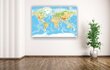 Kamštinis paveikslas - Geografinis pasaulio žemėlapis su smeigtukais. [Kamštinis žemėlapis] 200x100cm kaina ir informacija | Reprodukcijos, paveikslai | pigu.lt
