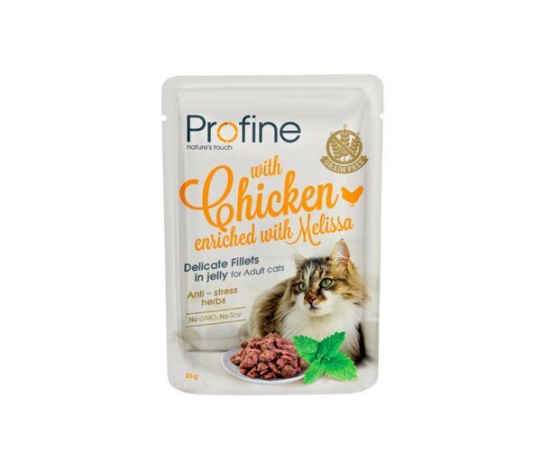 Profine Cat Pouch Chicken in Jelly šlapias kačių maistas 85g цена и информация | Konservai katėms | pigu.lt