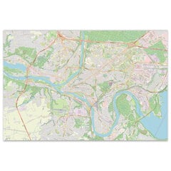 Kamštinis paveikslas - Detalusis Kauno žemėlapis 70x50cm kaina ir informacija | Reprodukcijos, paveikslai | pigu.lt