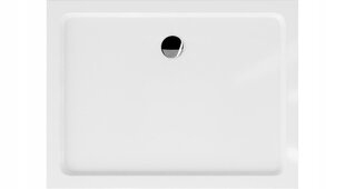 Stačiakampis dušo padėklas Mexen Flat Slim su sifonu, White+Chrome, 80x70 cm kaina ir informacija | Dušo padėklai | pigu.lt