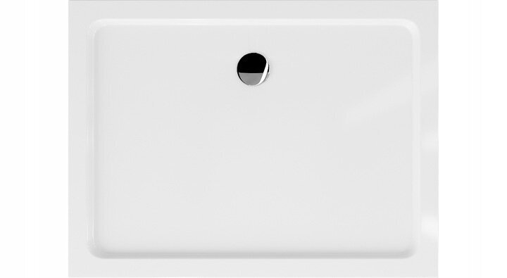 Stačiakampis dušo padėklas Mexen Flat Slim su sifonu, White+Chrome, 100x70,80,90 cm цена и информация | Dušo padėklai | pigu.lt