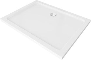 Stačiakampis dušo padėklas Mexen Flat Slim su sifonu, White+Chrome, 100x70,80,90 cm цена и информация | Душевые поддоны | pigu.lt