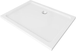 Stačiakampis dušo padėklas Mexen Flat Slim su sifonu, White+Chrome, 110x70,80,90,100 cm цена и информация | Душевые поддоны | pigu.lt