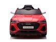 Audi E-tron, raudona blizgi su MP4 ekranu kaina ir informacija | Elektromobiliai vaikams | pigu.lt