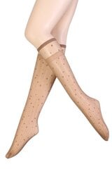 Moteriškos plonos fantastinės smėlio spalvos kojinės su smėlio spalvos taškelių raštu MILLADAINO-36-40 kaina ir informacija | Moteriškos kojinės | pigu.lt