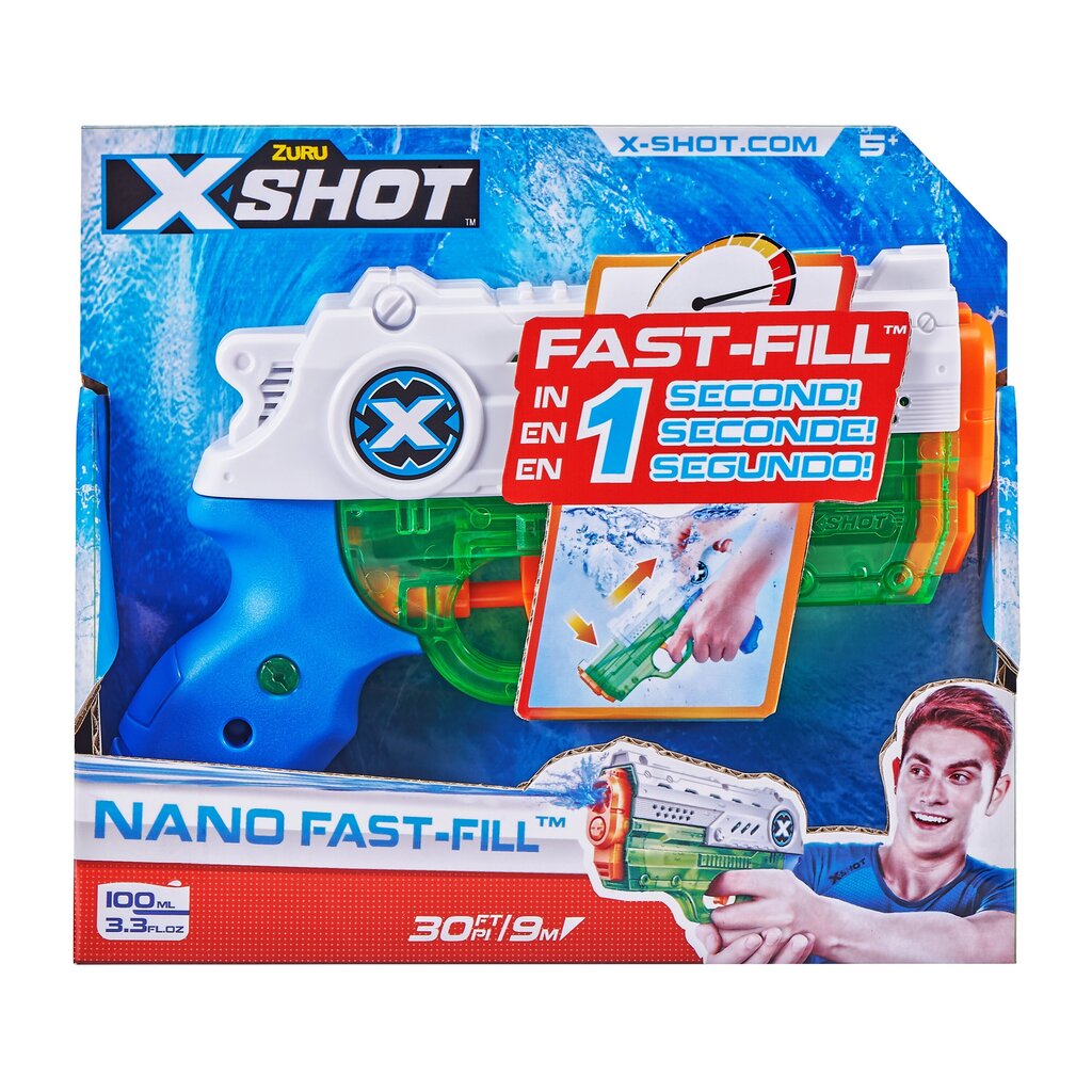 Vandens šautuvas X-Shot Nano Fast-Fill, 56333 цена и информация | Vandens, smėlio ir paplūdimio žaislai | pigu.lt