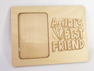 Деревянная эко фоторамка с гравировкой и надписью “A girl's best friend” цена и информация | Рамки, фотоальбомы | pigu.lt