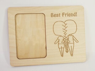 Деревянная эко фоторамка в подарок подруге с гравировкой и надписью “Best friend” цена и информация | Рамки, фотоальбомы | pigu.lt