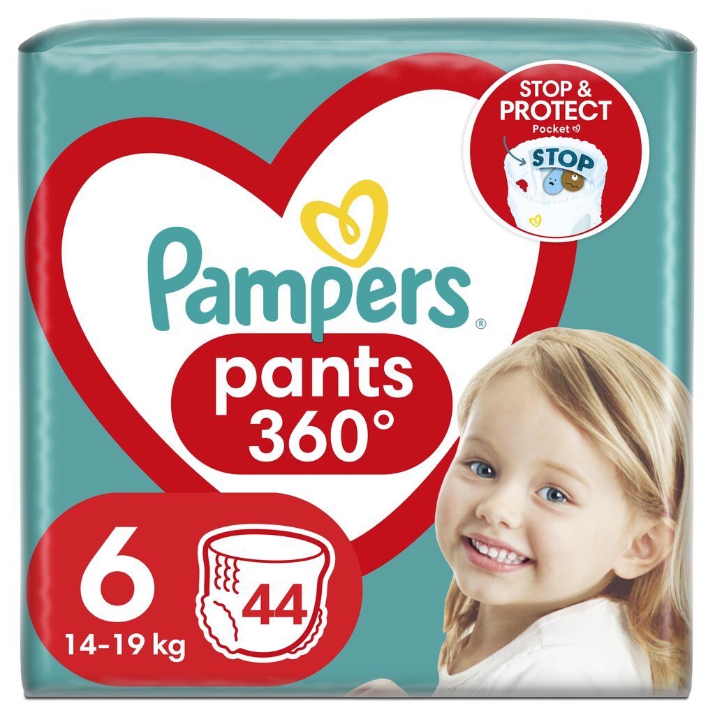 Sauskelnės-kelnaitės Pampers Pants, 6 Dydis, 14-19 kg, 44 vnt. kaina ir informacija | Sauskelnės | pigu.lt