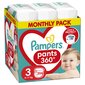 Sauskelnės-kelnaitės Pampers Pants Monthly Pack 3 dydis, 6-11 kg, 204 vnt. kaina ir informacija | Sauskelnės | pigu.lt
