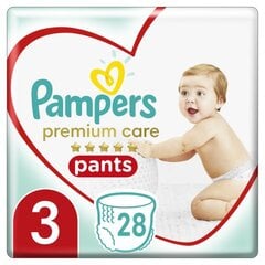 Подгузники-трусики Pampers Premium Care 3 размера, 6-11 кг, 28 шт. цена и информация | Подгузники | pigu.lt