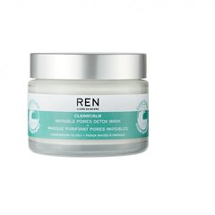 Глиняная очищающая маска для лица Ren Clearcalm Invisible Pores Detox 50 мл цена и информация | Маски для лица, патчи для глаз | pigu.lt