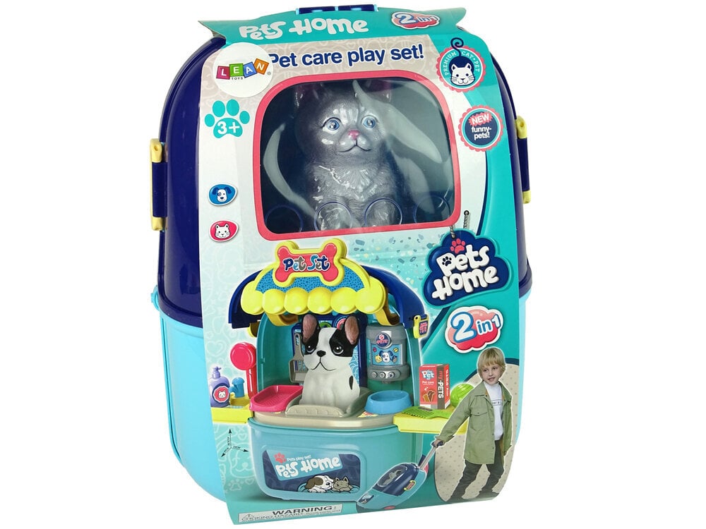Katės grožio salono rinkinys mergaitėms Lean Toys, mėlynas kaina ir informacija | Žaislai mergaitėms | pigu.lt
