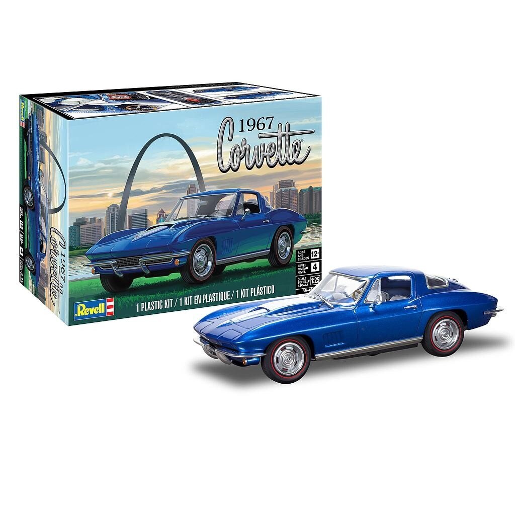 Klijuojamas automobilio modelis Revell 1967 Corvette kupė 1:25, 116 d. kaina ir informacija | Konstruktoriai ir kaladėlės | pigu.lt