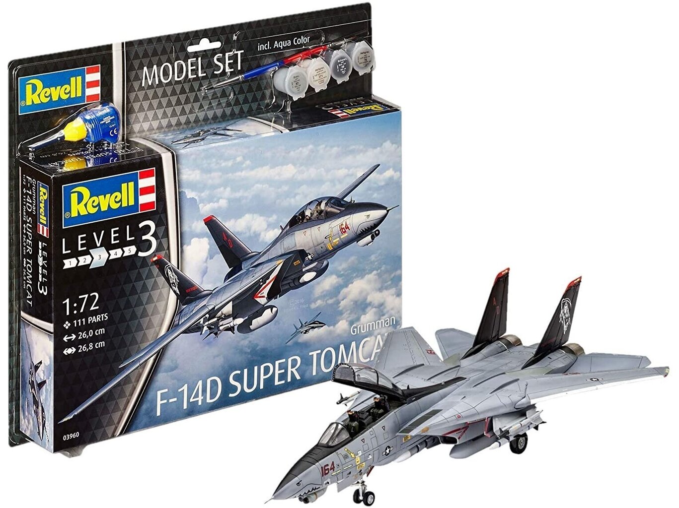 Surenkamas modelis Revell - F-14D Super Tomcat, 1/72, 63960 цена и информация | Konstruktoriai ir kaladėlės | pigu.lt