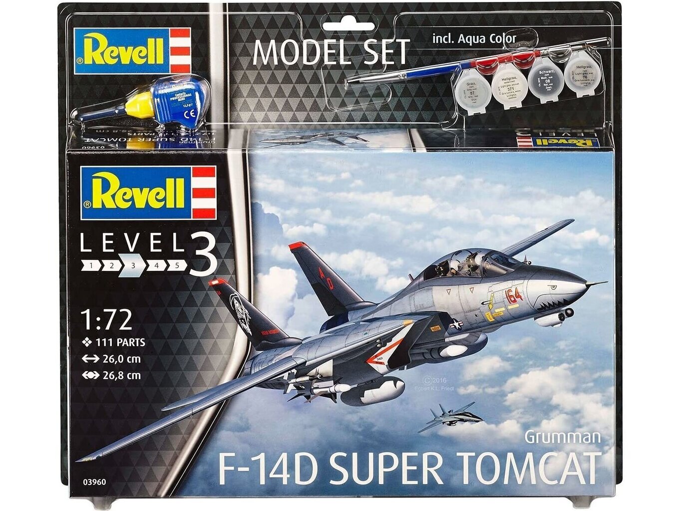 Surenkamas modelis Revell - F-14D Super Tomcat, 1/72, 63960 цена и информация | Konstruktoriai ir kaladėlės | pigu.lt