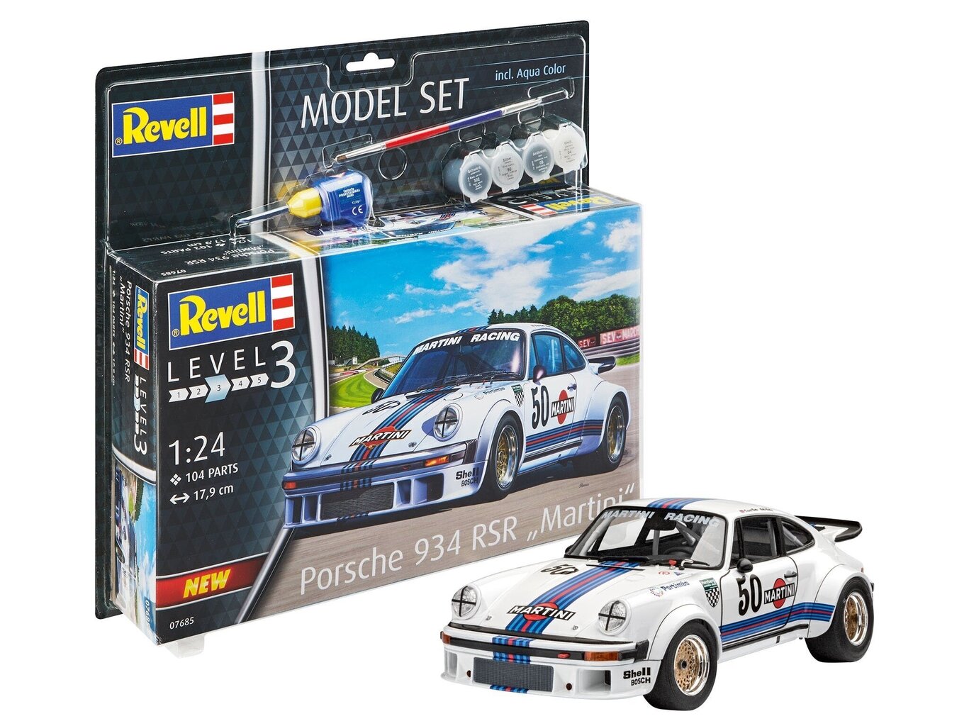 Revell - Porsche 934 RSR "Martini" surenkamas modelis, 1/24, 67685 kaina ir informacija | Konstruktoriai ir kaladėlės | pigu.lt