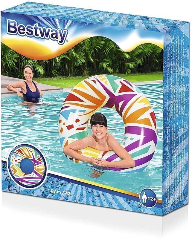 Pripučiamas plaukiojimo ratas 107 cm Bestway 36228 kaina ir informacija | Pripučiamos ir paplūdimio prekės | pigu.lt