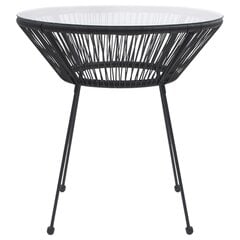 Sodo valgomojo stalas, 70x74 cm, juodas kaina ir informacija | Lauko stalai, staliukai | pigu.lt