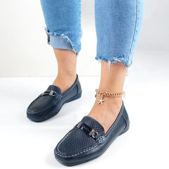 Кожаные черные мокасины с пряжкой цена и информация | Женские туфли | pigu.lt